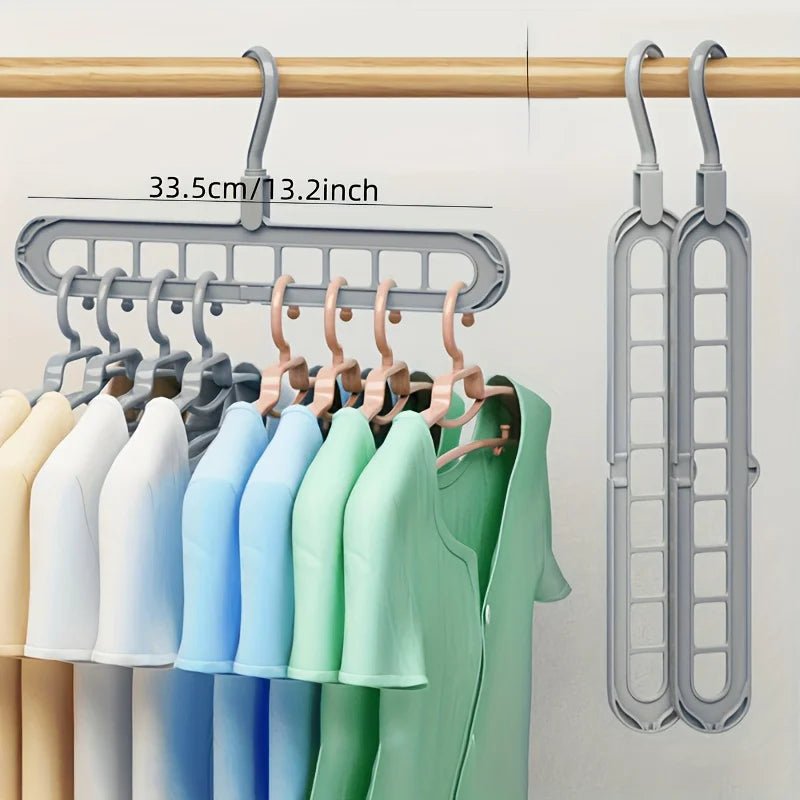 Cintres pliables en plastique 9 trous - 3 pièces, gain de place - Zone shopping