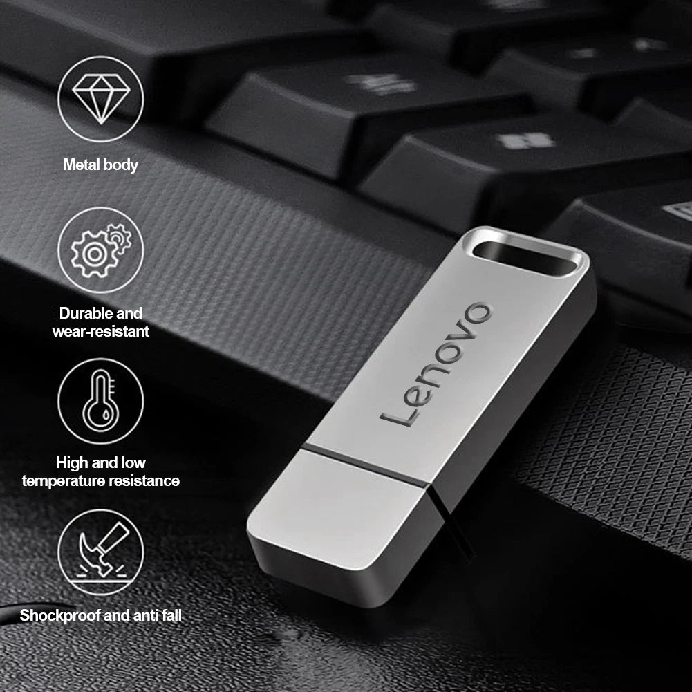 Clé USB 3.0 Lenovo métal 64 To, transfert rapide, étanche, style mécanique - Zone shopping
