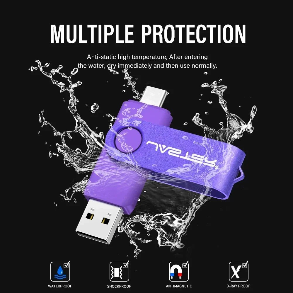 Clé USB TYPE - C 128GB réelle, cadeau créatif, rouge et bleu 32G - Zone shopping