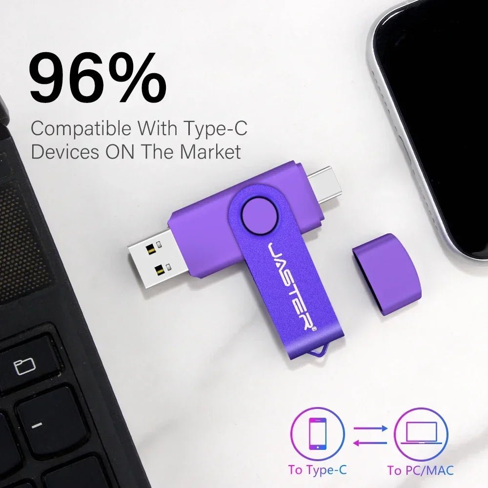 Clé USB TYPE - C 128GB réelle, cadeau créatif, rouge et bleu 32G - Zone shopping