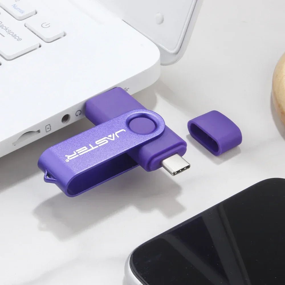 Clé USB TYPE - C 128GB réelle, cadeau créatif, rouge et bleu 32G - Zone shopping