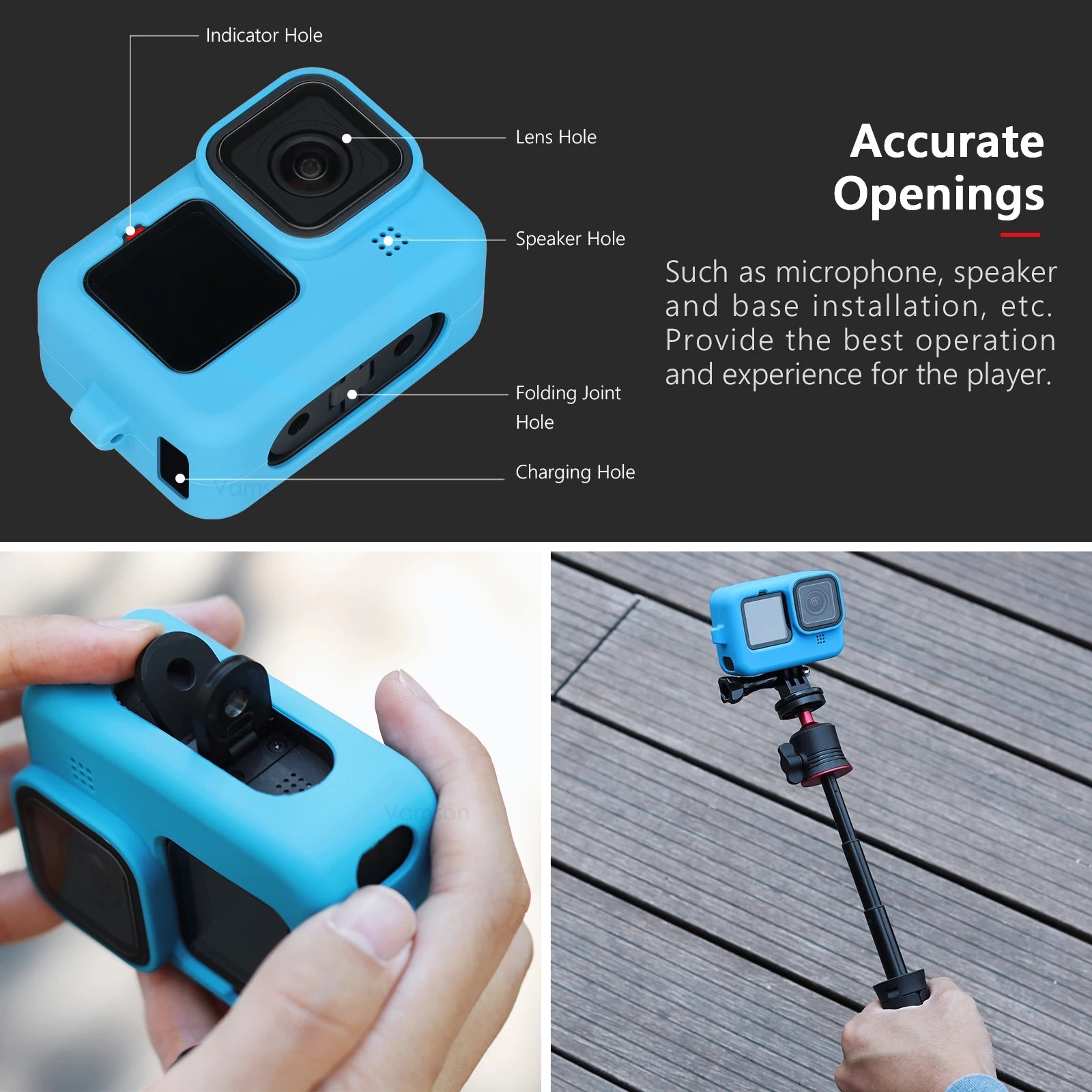 Coque en silicone souple TELESIN pour GoPro Hero 9 - 12 - Protection complète - Zone shopping