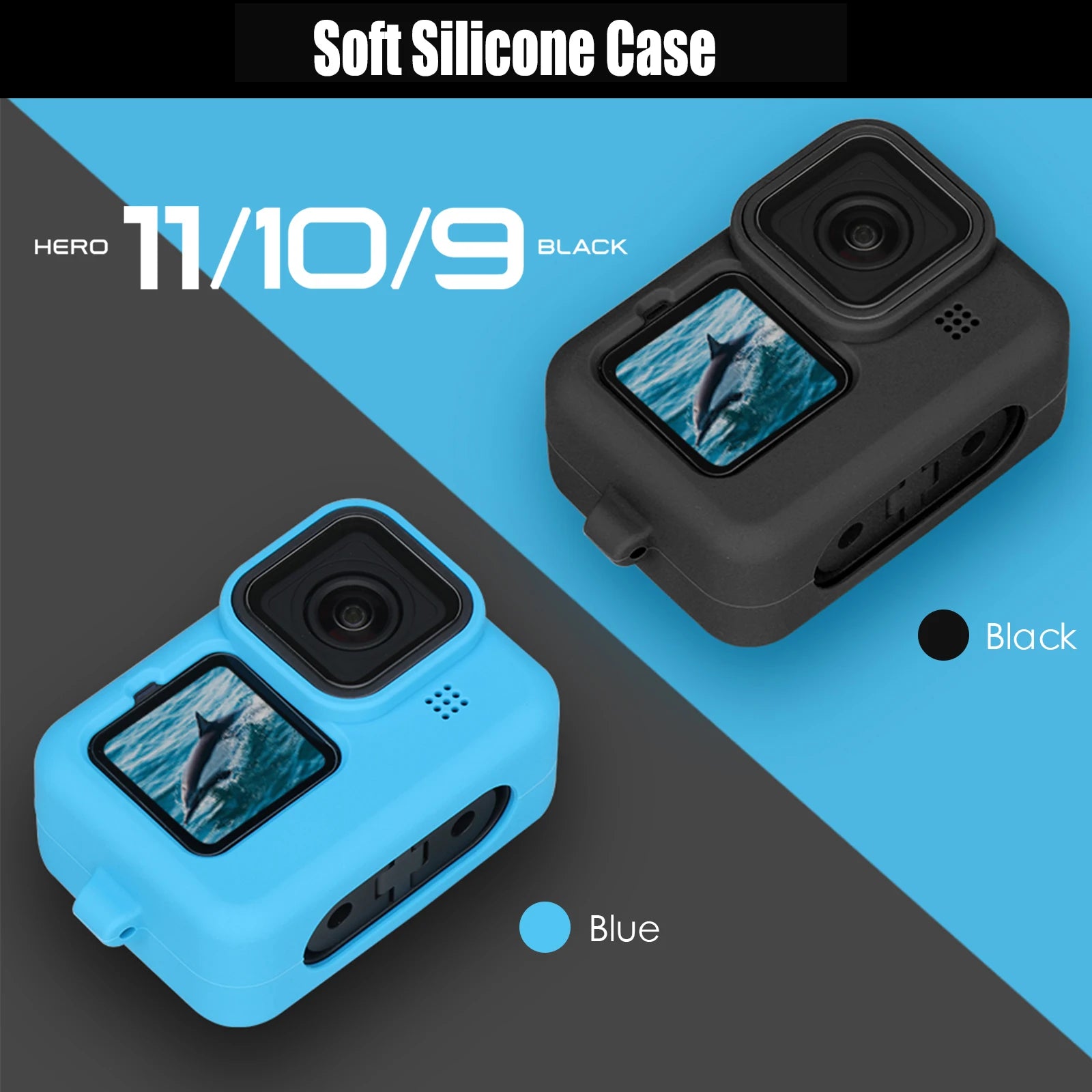 Coque en silicone souple TELESIN pour GoPro Hero 9 - 12 - Protection complète - Zone shopping