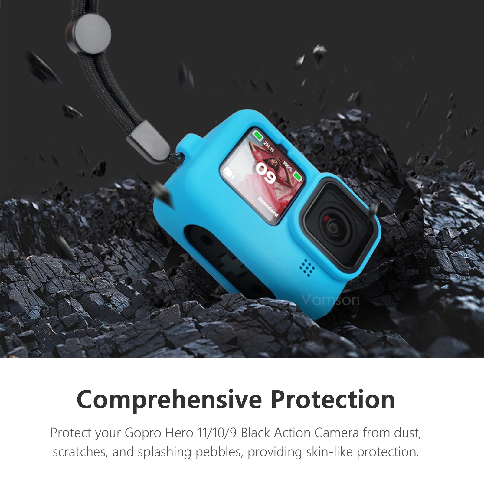 Coque en silicone souple TELESIN pour GoPro Hero 9 - 12 - Protection complète - Zone shopping