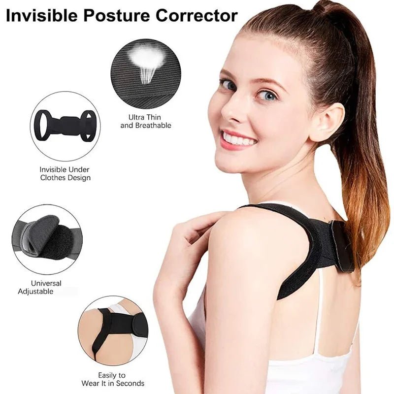 Correcteur de Posture réglable, 1 pièce, soutien du dos, ceinture d'épaule, redresseur, Correction de la colonne vertébrale, santé posturale - Zone shopping