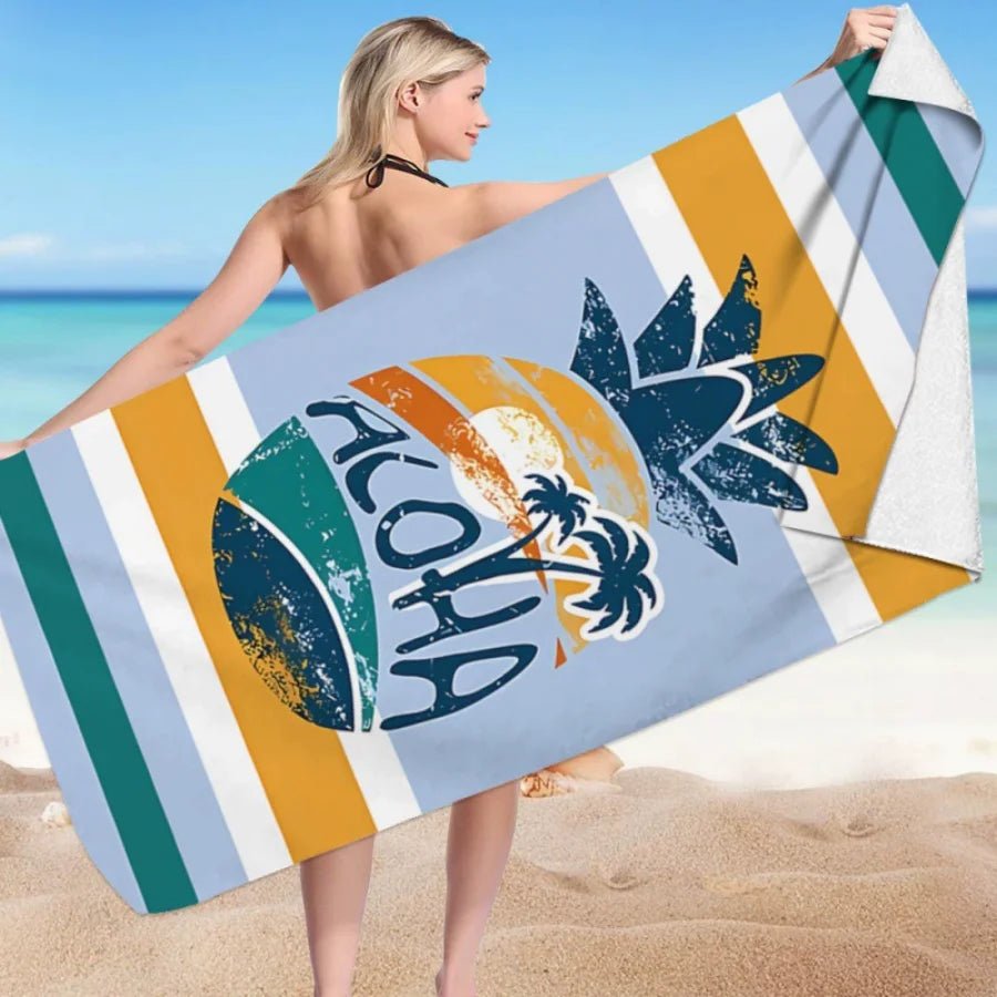 Couverture de plage microfibre 31,5x63 - Serviette séchage rapide - Zone shopping