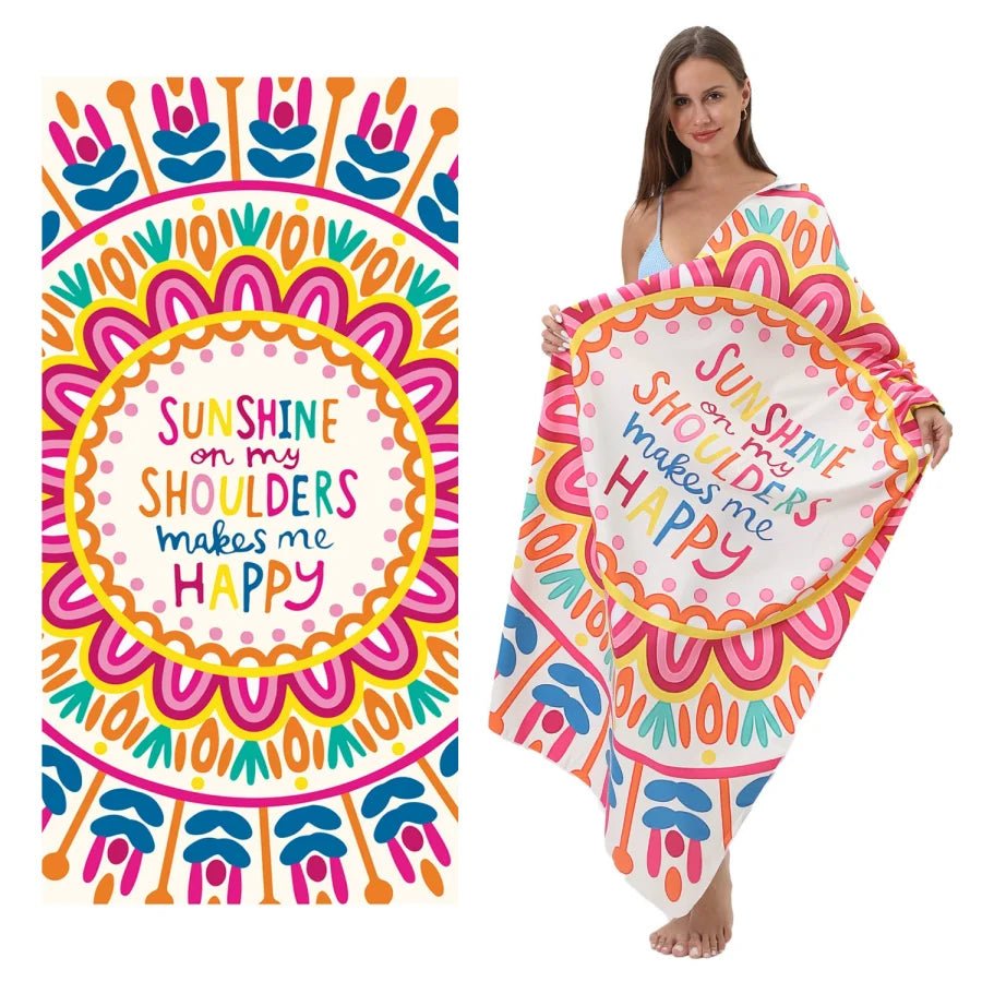 Couverture de plage microfibre 31,5x63 - Serviette séchage rapide - Zone shopping