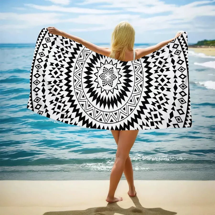 Couverture de plage microfibre 31,5x63 - Serviette séchage rapide - Zone shopping