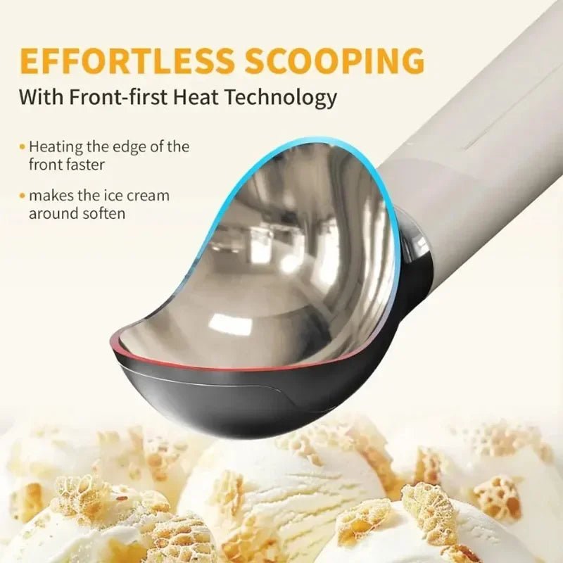 Cuillère à glace inox avec LED, réglage température, outil cuisine - Zone shopping