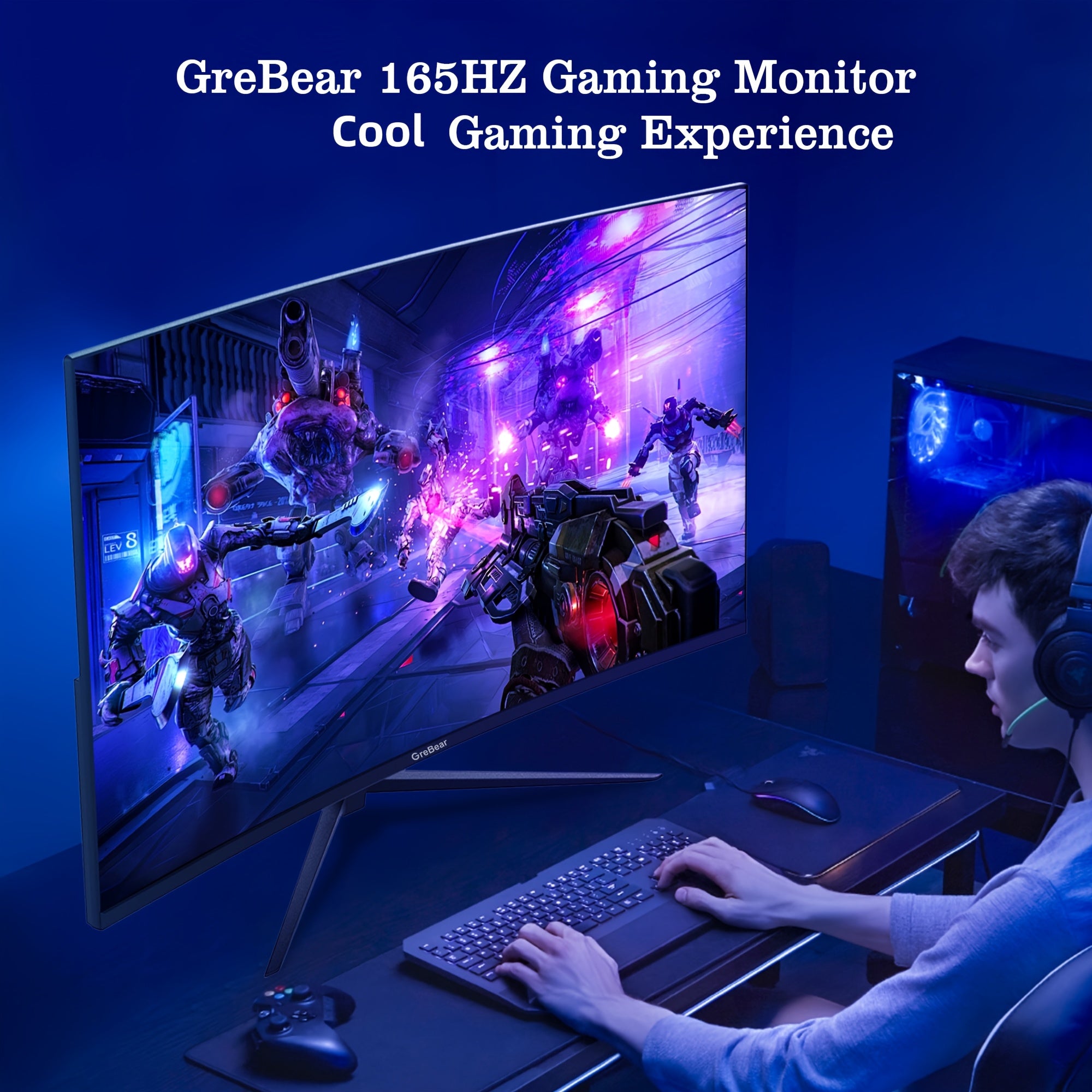 Grebear 27 Curved FHD Gaming Monitor 165Hz - Vivid View