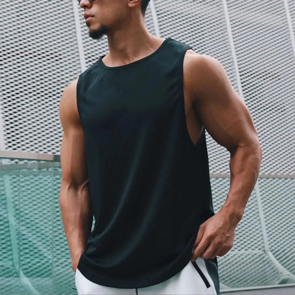 Débardeur de sport à séchage rapide pour Marathon d'été, débardeur sans manches pour hommes, course à pied, entraînement, basket - ball, coupe ample - Zone shopping