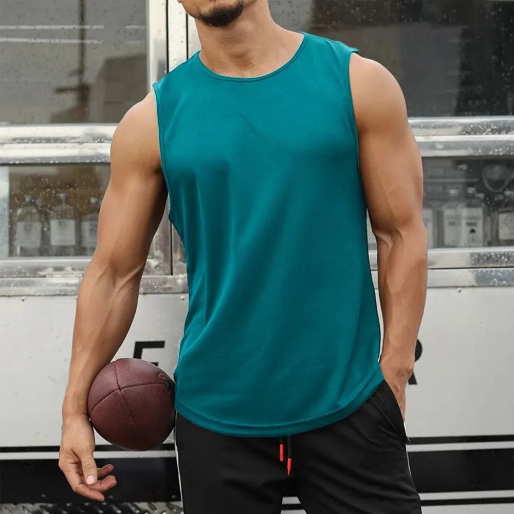 Débardeur de sport à séchage rapide pour Marathon d'été, débardeur sans manches pour hommes, course à pied, entraînement, basket - ball, coupe ample - Zone shopping