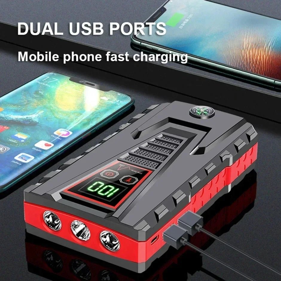 Démarreur voiture portable 5000A, batterie d'urgence 99800mAh - Zone shopping