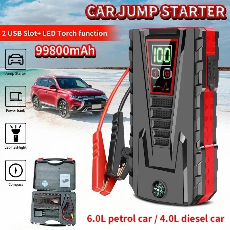 Démarreur voiture portable 5000A, batterie d'urgence 99800mAh - Zone shopping