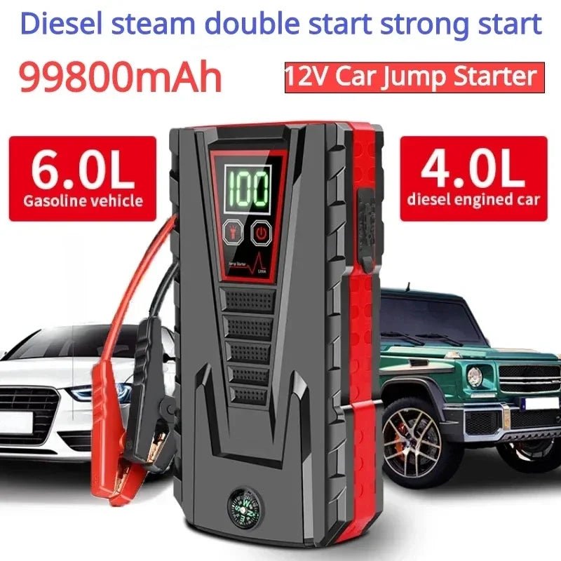 Démarreur voiture portable 5000A, batterie d'urgence 99800mAh - Zone shopping