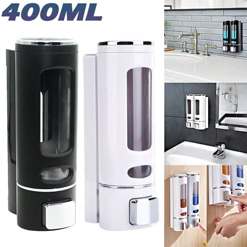 Distributeur mural de shampoing et conditionneur, lave - mains adhésif, douche Regina, eau, 400ml - Zone shopping