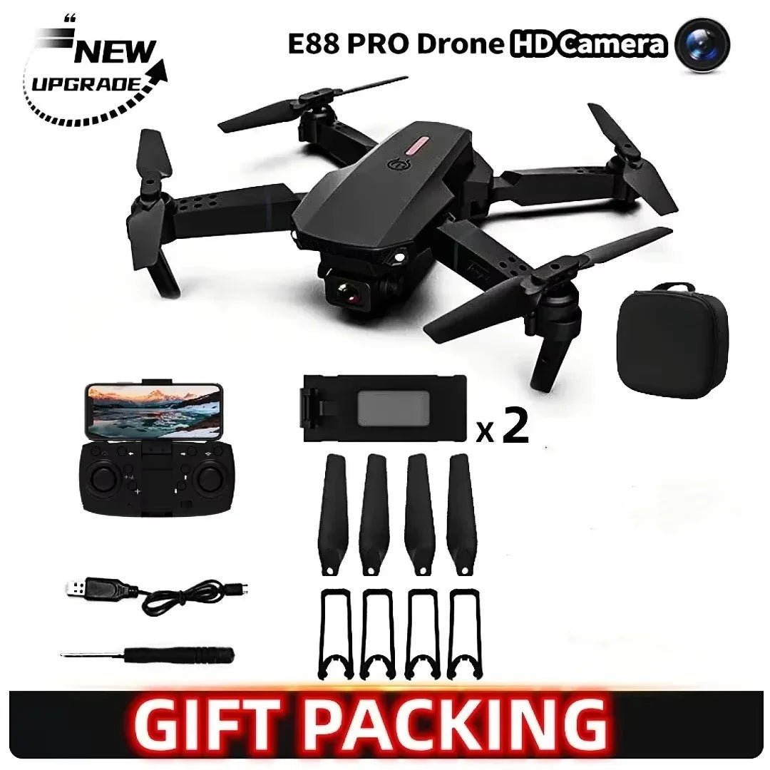 Drone Original E88 Noir 4K HD, Caméra Grand Angle, Cadeau Enfant - Zone shopping