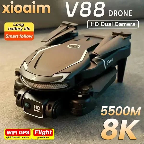 Drone V88 Original 8K 5G GPS - Quadrirotor HD avec double caméra - Zone shopping