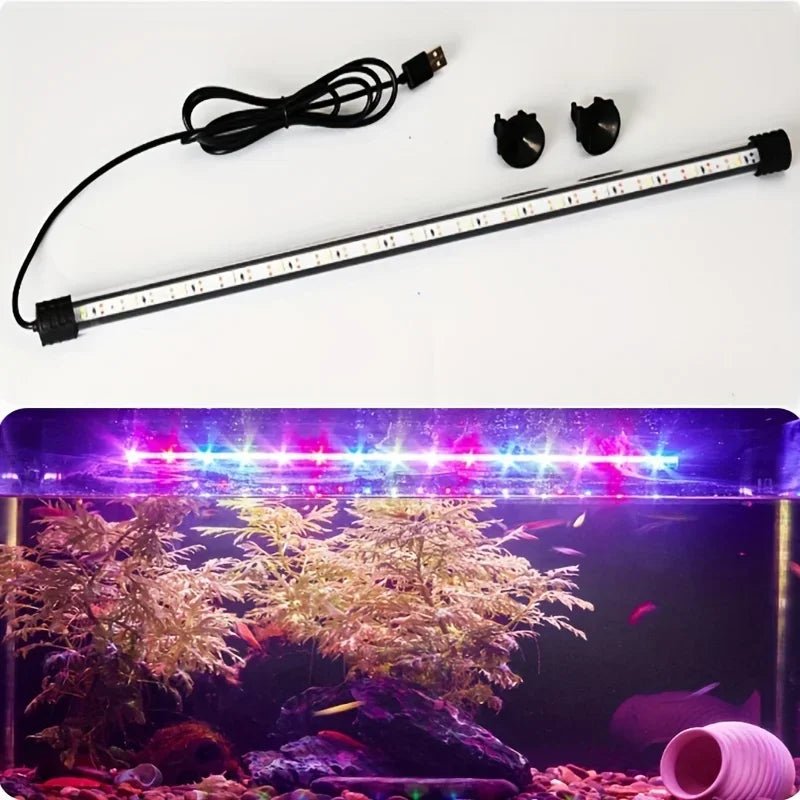 Éclairage LED submersible multi - couleur pour aquarium 17 - 47cm USB - Zone shopping