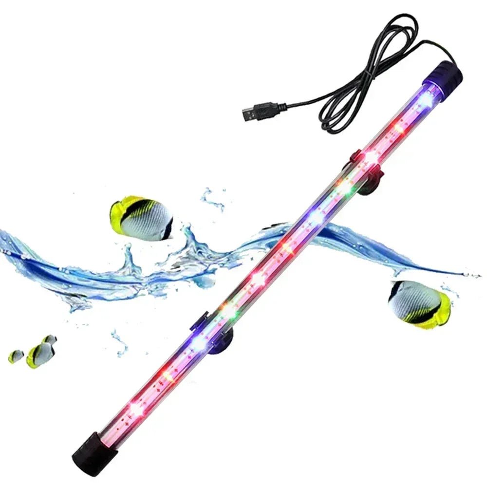 Éclairage LED submersible multi - couleur pour aquarium 17 - 47cm USB - Zone shopping