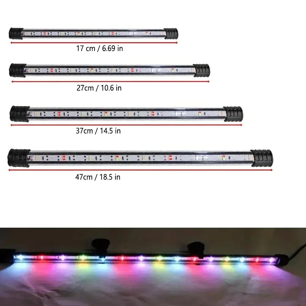 Éclairage LED submersible multi - couleur pour aquarium 17 - 47cm USB - Zone shopping