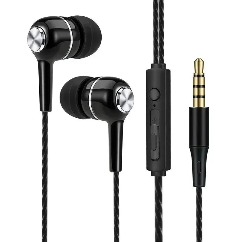 Écouteurs filaires HiFi stéréo sport, basses, microphone 3.5mm - Zone shopping