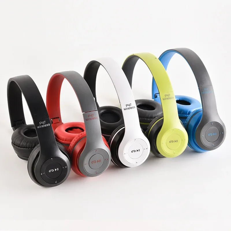 Écouteurs P47 Bluetooth 5.0 pliables, micro et adaptateur USB - Zone shopping