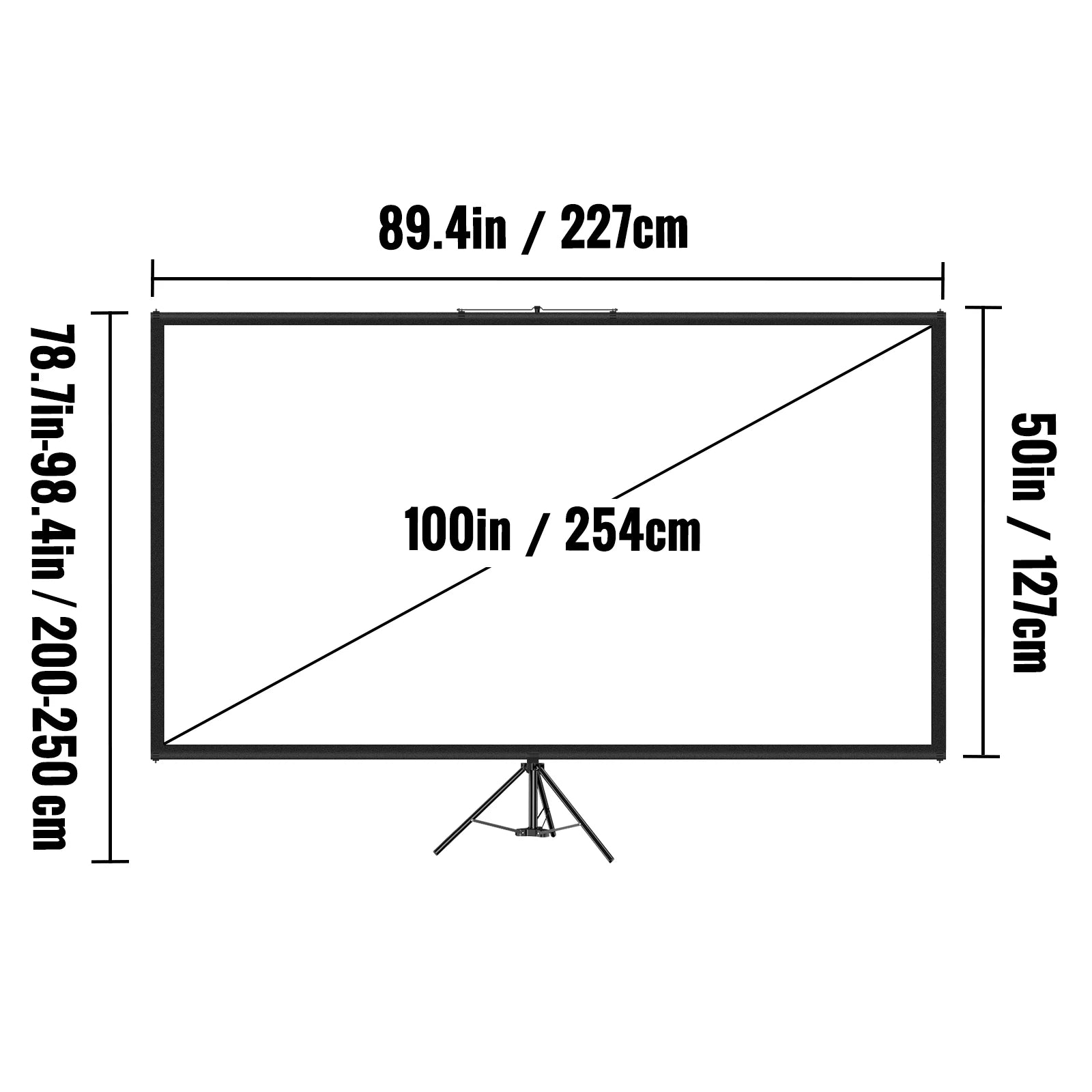 Écran de projection Vevor 100 16:9 HD portable pour intérieur/extérieur - Zone shopping