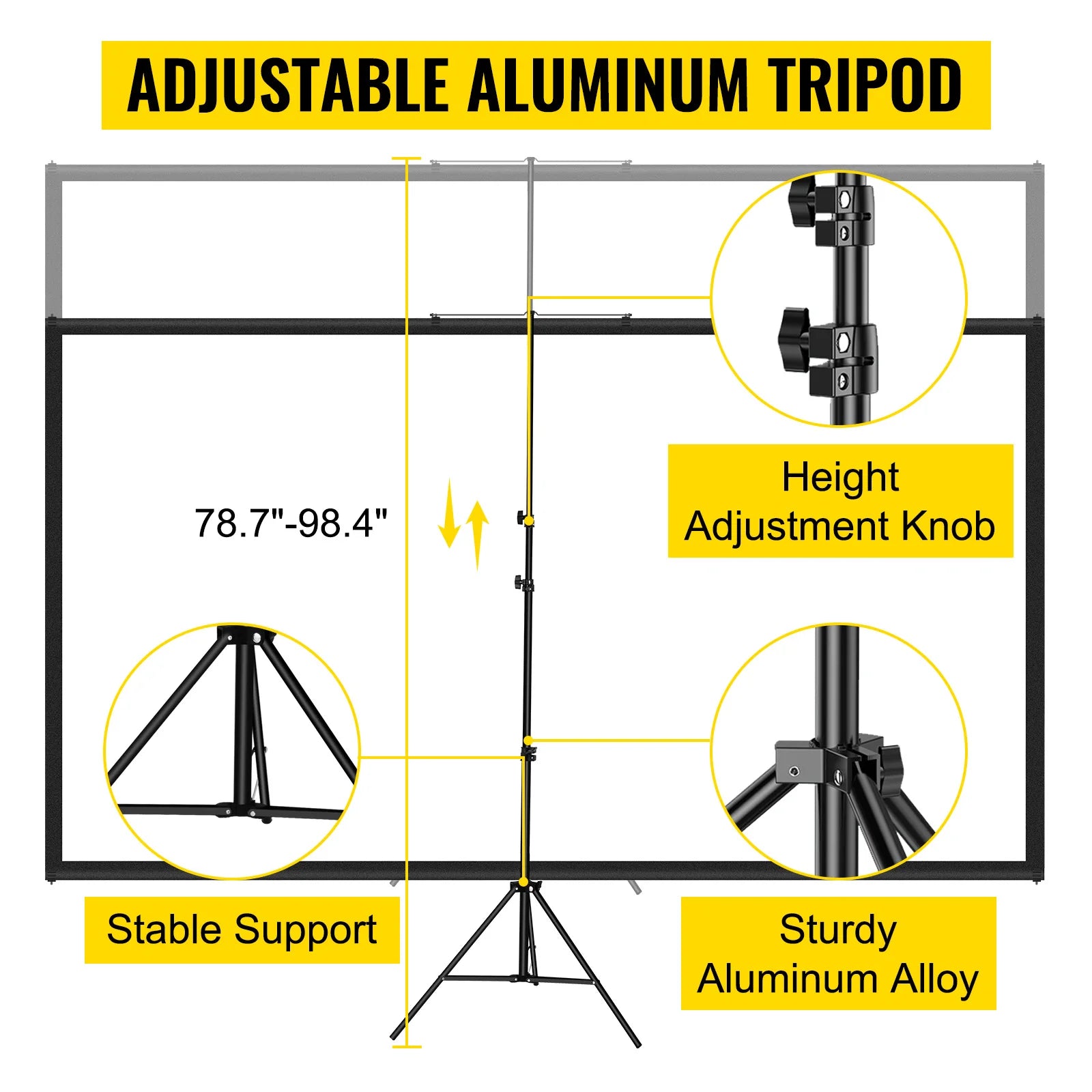 Écran de projection Vevor 100 16:9 HD portable pour intérieur/extérieur - Zone shopping