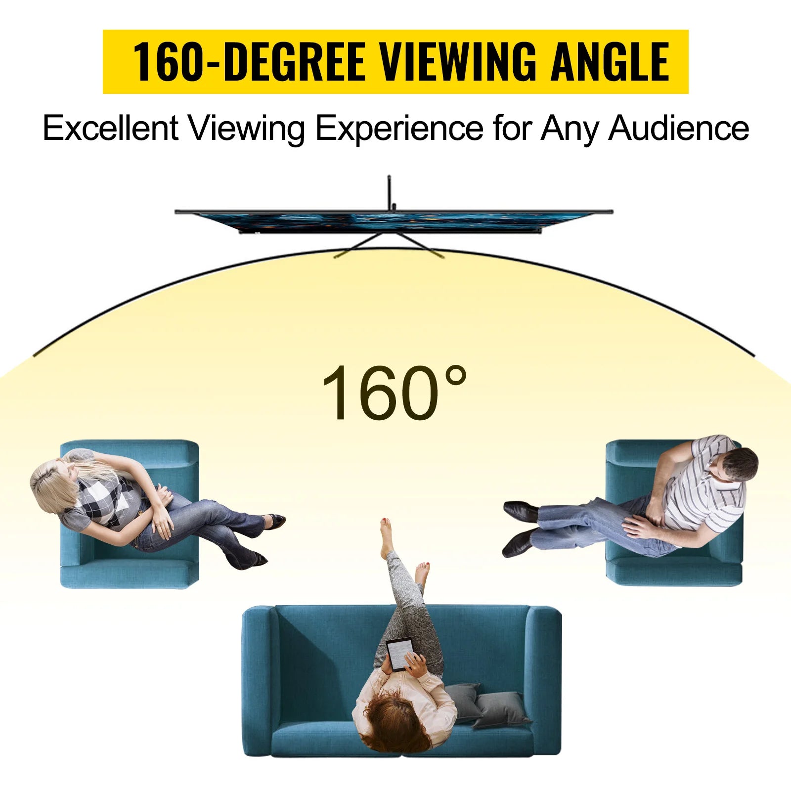Écran de projection Vevor 100 16:9 HD portable pour intérieur/extérieur - Zone shopping