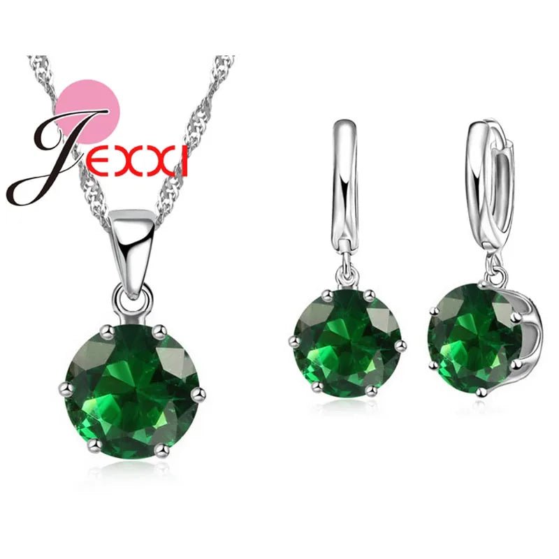 Ensemble de bijoux en argent : boucles d'oreilles et collier El - Zone shopping