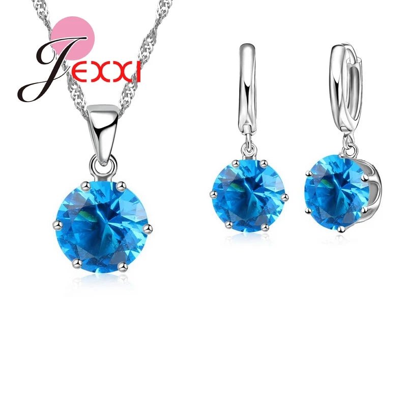 Ensemble de bijoux en argent : boucles d'oreilles et collier El - Zone shopping
