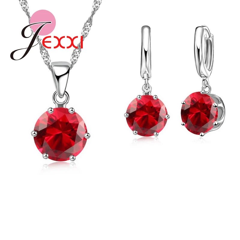 Ensemble de bijoux en argent : boucles d'oreilles et collier El - Zone shopping