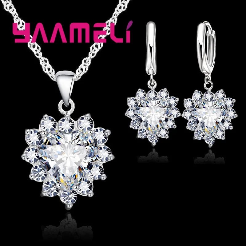 Ensemble de bijoux en argent Chim925 pour femme - collier & boucles d'oreilles - Zone shopping