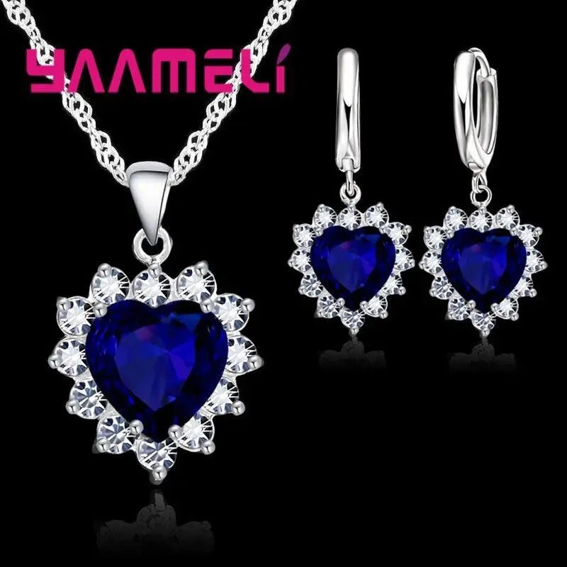 Ensemble de bijoux en argent Chim925 pour femme - collier & boucles d'oreilles - Zone shopping