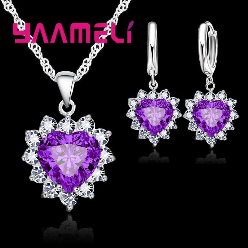 Ensemble de bijoux en argent Chim925 pour femme - collier & boucles d'oreilles - Zone shopping