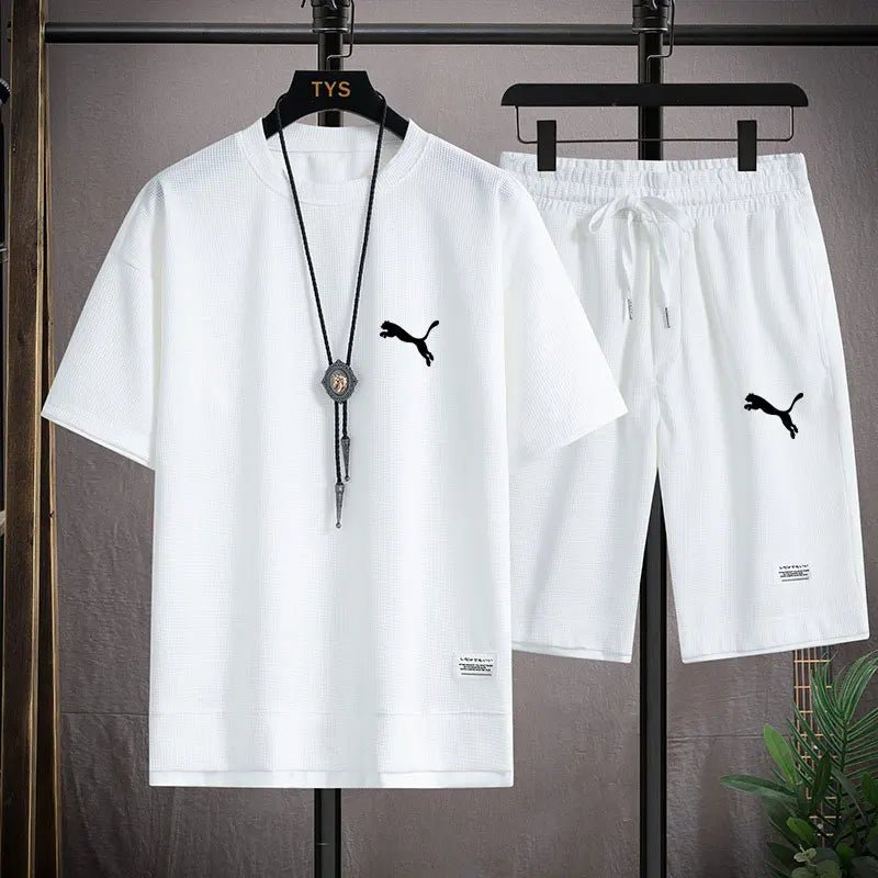 Ensemble T-shirt et pantalon homme grande taille pour loisirs en extérieur - Zone shopping