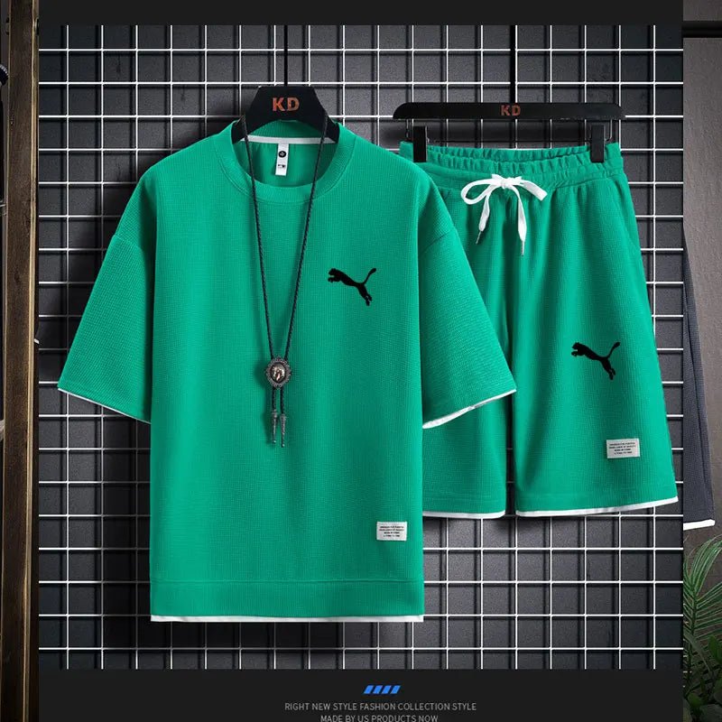 Ensemble T-shirt et pantalon homme grande taille pour loisirs en extérieur - Zone shopping