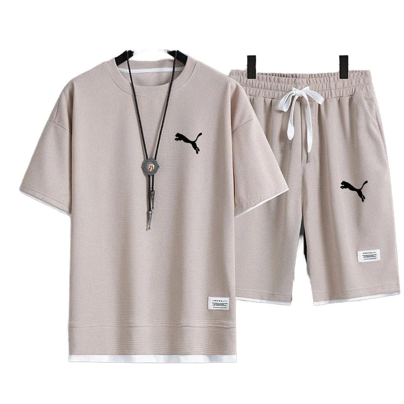Ensemble T-shirt et pantalon homme grande taille pour loisirs en extérieur - Zone shopping
