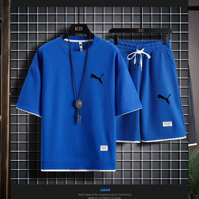 Ensemble T-shirt et pantalon homme grande taille pour loisirs en extérieur - Zone shopping