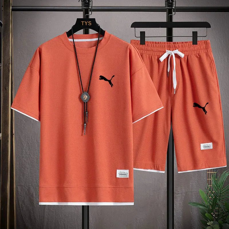 Ensemble T-shirt et pantalon homme grande taille pour loisirs en extérieur - Zone shopping