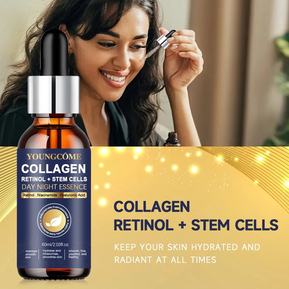 Essence hydratante pour le visage au rétinol riche en collagène raffermissant la peau réduit les rides et les ridules soin Anti - âge pour la peau du visage 2025 - Zone shopping