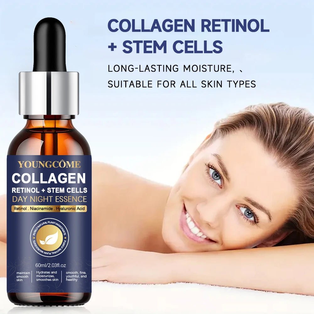 Essence hydratante pour le visage au rétinol riche en collagène raffermissant la peau réduit les rides et les ridules soin Anti - âge pour la peau du visage 2025 - Zone shopping