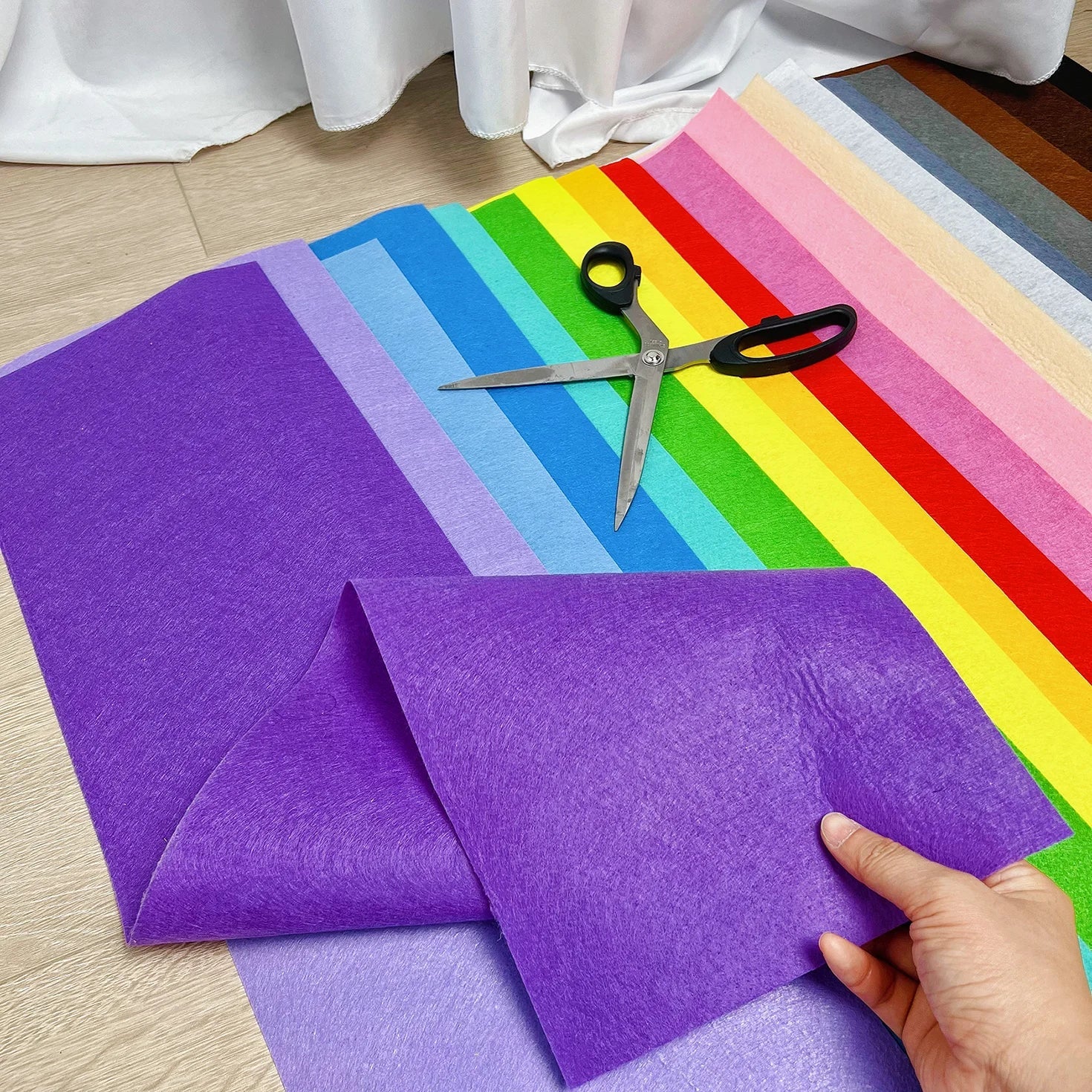 Feuilles de tissu feutré pour bricolage, 18 couleurs assorties - Zone shopping