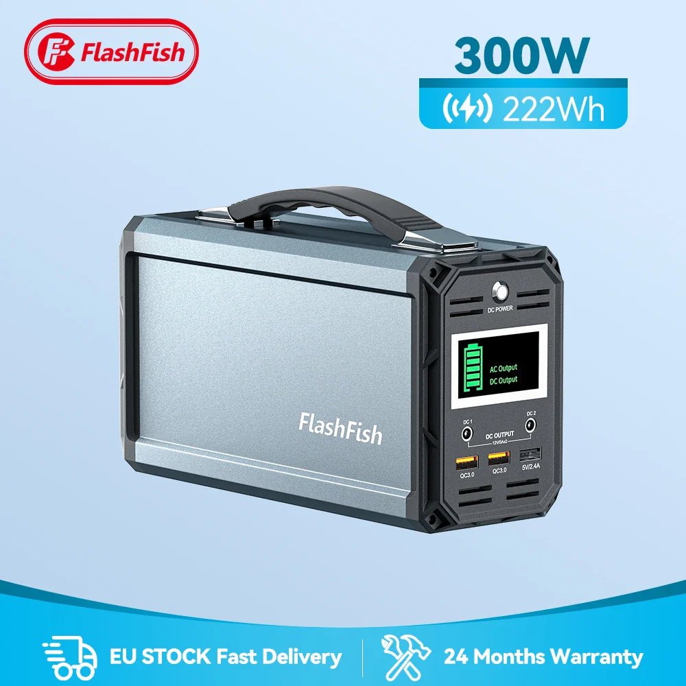 Flashfish Centrale Électrique Portable 222Wh, Générateur Solaire 300W - Zone shopping