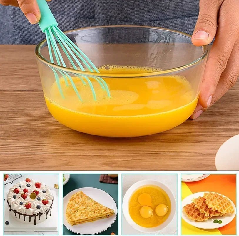 Fouet batteur à œufs en silicone antidérapant - Ustensile facile 17x4cm - Zone shopping