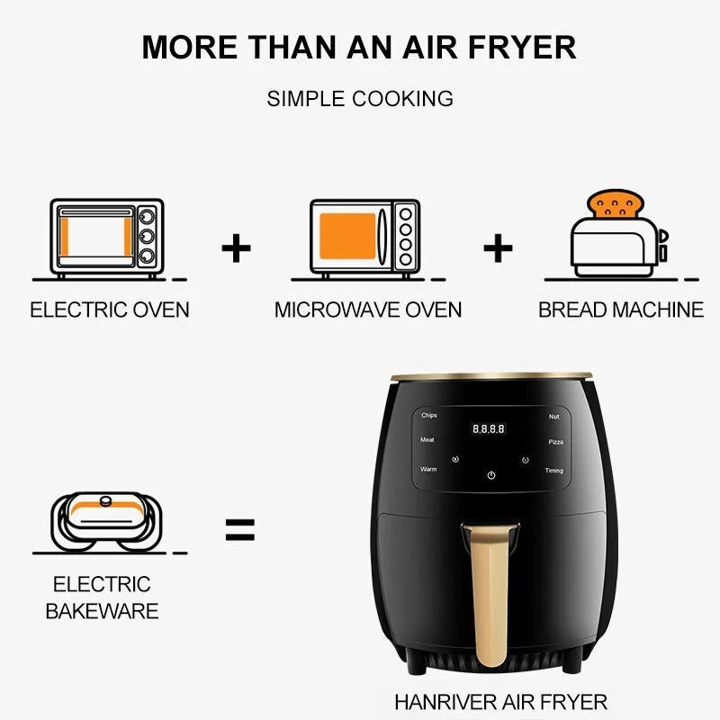Friteuse à Air 6L - Four Multifonctionnel Intelligent à Écran Tactile - Zone shopping