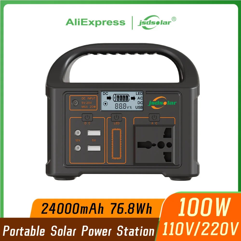 Générateur solaire portable 100W avec LED - Urgence camping 110V/220V - Zone shopping