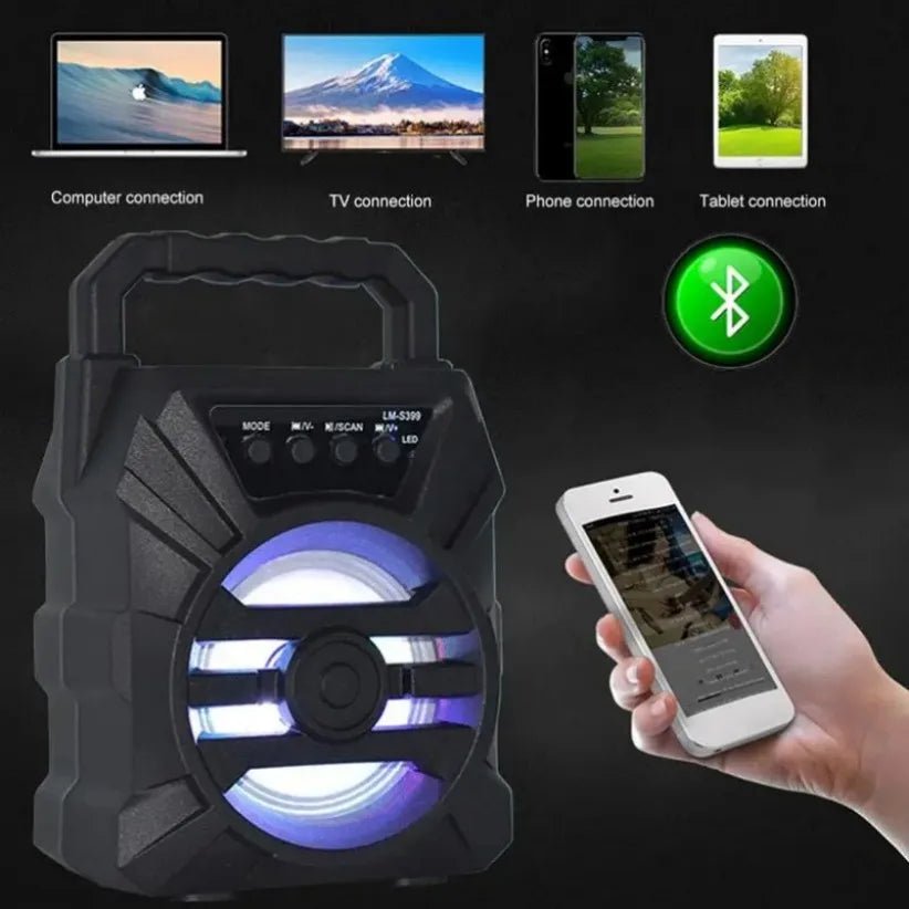 Haut - parleur Bluetooth 500mAh, portable, puissant, karaoké, basses - Zone shopping