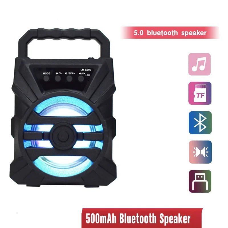 Haut - parleur Bluetooth 500mAh, portable, puissant, karaoké, basses - Zone shopping
